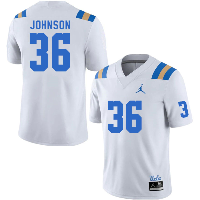 Men #36 Alex Johnson UCLA Bruins College Football Jerseys Stitched Sale-White